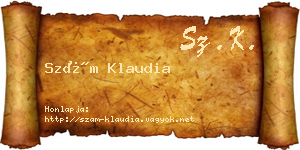 Szám Klaudia névjegykártya