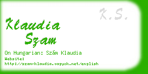klaudia szam business card