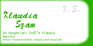 klaudia szam business card